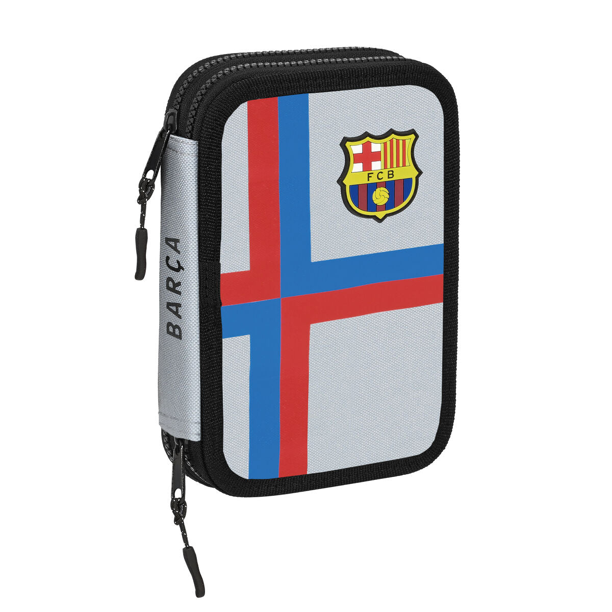 Creion dublu F.C. Barcelona Gri (13.5 x 20.5 x 4.5 cm) (34 Piese) - Birou și papetărie, Material școlar și educațional