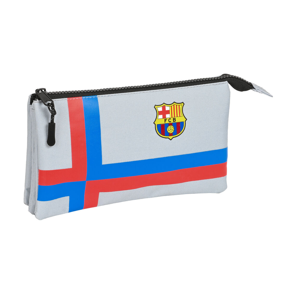 Penar triplu F.C. Barcelona Gri (22 x 12 x 3 cm) - Birou și papetărie, Material școlar și educațional