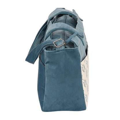 Geantă pentru scutece Safta Leaves Turquoise (46 x 26 x 15 cm) - Sănătate și îngrijire personală, Îngrijirea copiilor și puericultură