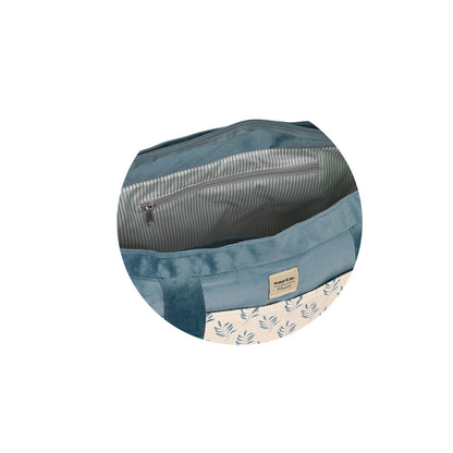 Geantă pentru scutece Safta Leaves Turquoise (46 x 26 x 15 cm) - Sănătate și îngrijire personală, Îngrijirea copiilor și puericultură