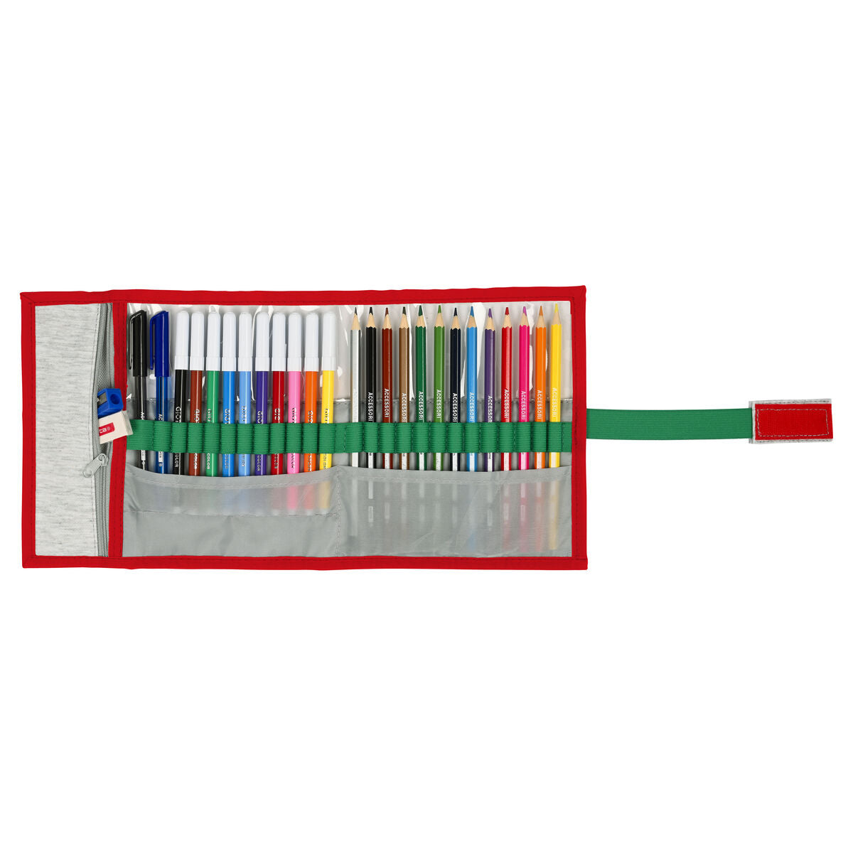 Penar cu Accesorii Benetton Pop Gri (27 Piese) (7 x 20 x 7 cm) - Birou și papetărie, Material școlar și educațional
