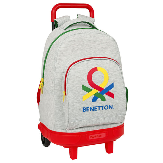 Ghiozdan cu Roți Benetton Pop Gri (33 x 45 x 22 cm) - Birou și papetărie, Material școlar și educațional