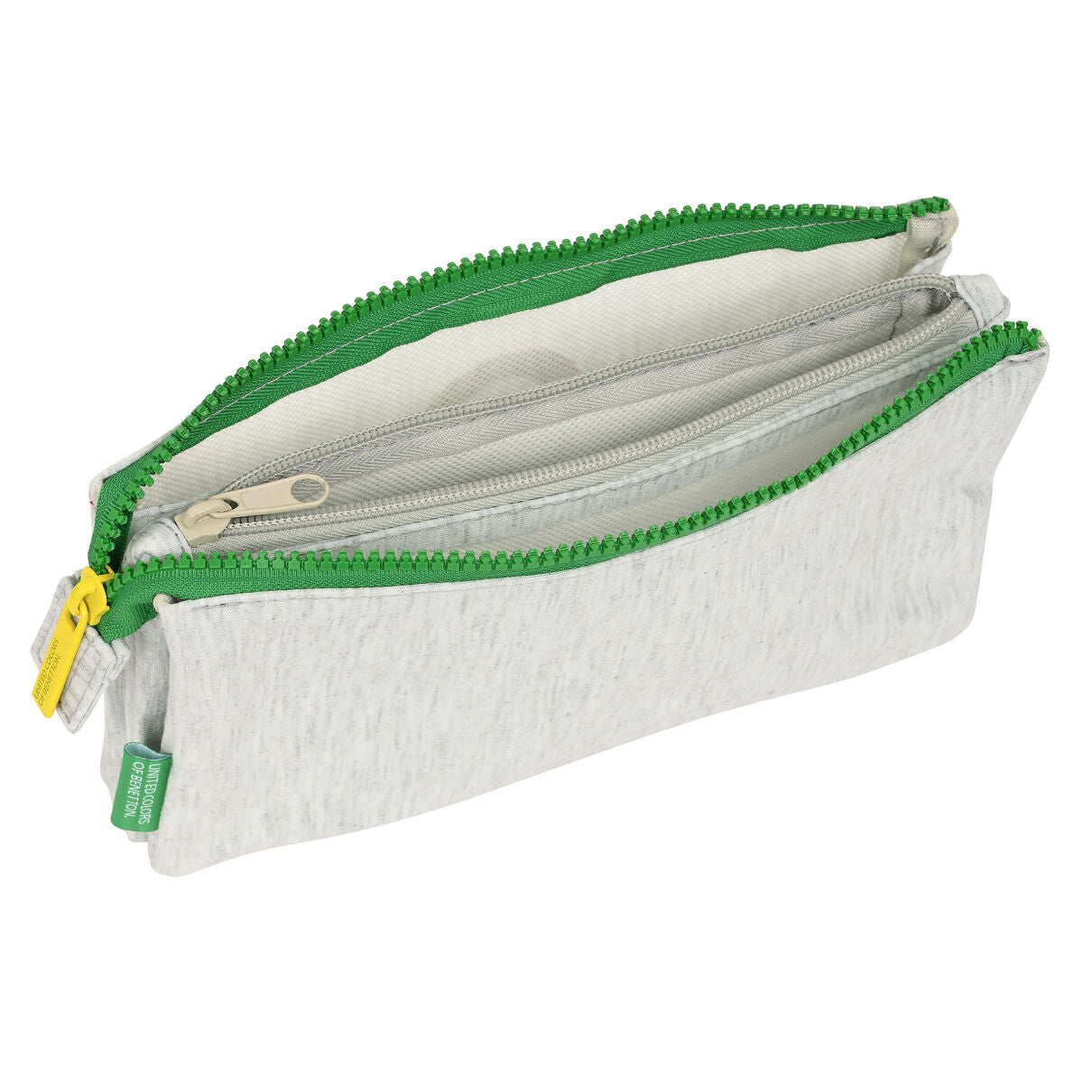 Penar triplu Benetton Pop Gri (22 x 12 x 3 cm) - Birou și papetărie, Material școlar și educațional