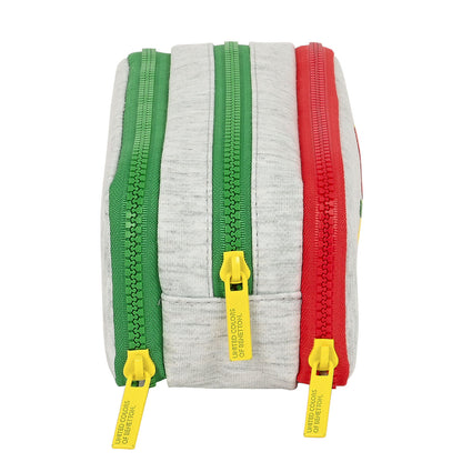 Penar triplu Benetton Pop Gri (21 x 8 x 8 cm) - Birou și papetărie, Material școlar și educațional