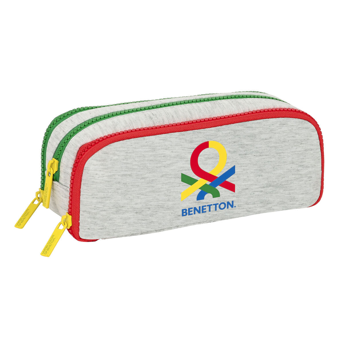 Penar triplu Benetton Pop Gri (21 x 8 x 8 cm) - Birou și papetărie, Material școlar și educațional