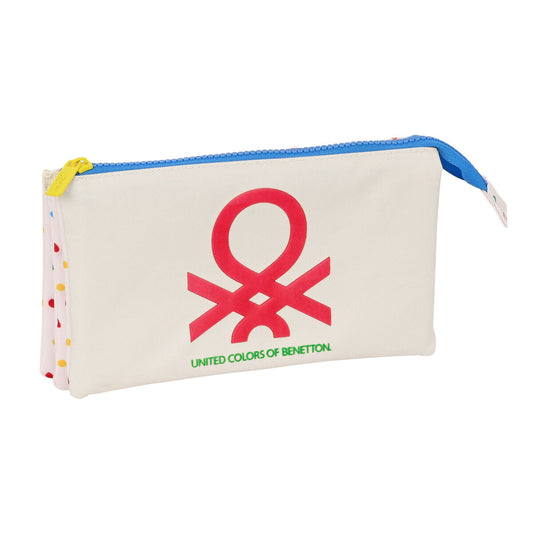 Penar triplu Benetton Topitos Alb (22 x 12 x 3 cm) - Birou și papetărie, Material școlar și educațional