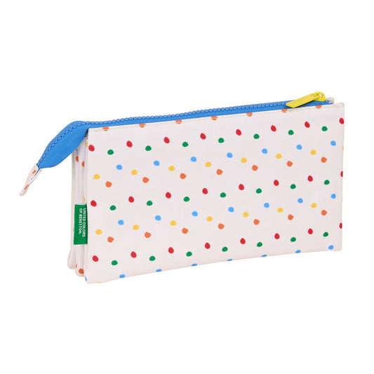 Penar triplu Benetton Topitos Alb (22 x 12 x 3 cm) - Birou și papetărie, Material școlar și educațional