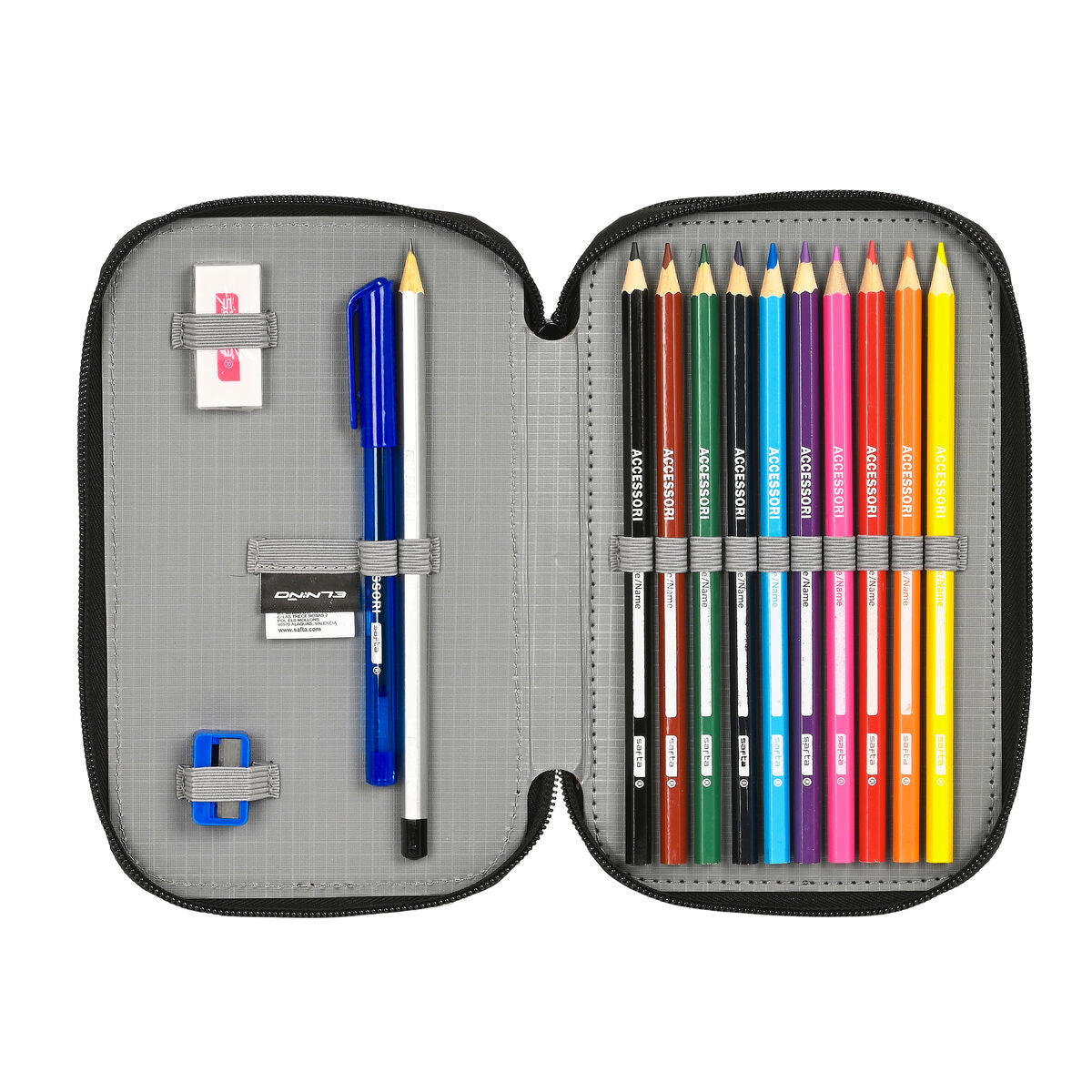 Penar cu Accesorii El Niño Green bali Negru 12.5 x 19.5 x 4 cm (28 Piese) - Birou și papetărie, Material școlar și educațional