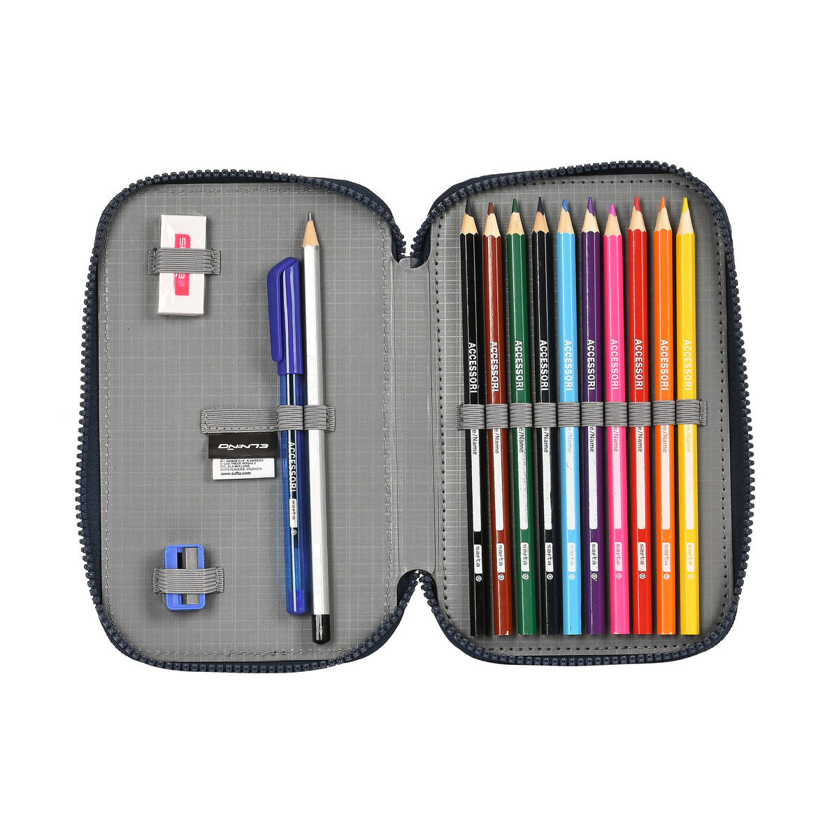 Penar cu Accesorii El Niño Bahia Albastru 12.5 x 19.5 x 4 cm (28 Piese) - Birou și papetărie, Material școlar și educațional