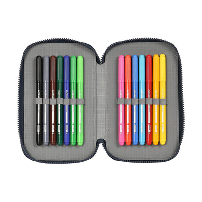 Penar cu Accesorii El Niño Bahia Albastru 12.5 x 19.5 x 4 cm (28 Piese) - Birou și papetărie, Material școlar și educațional