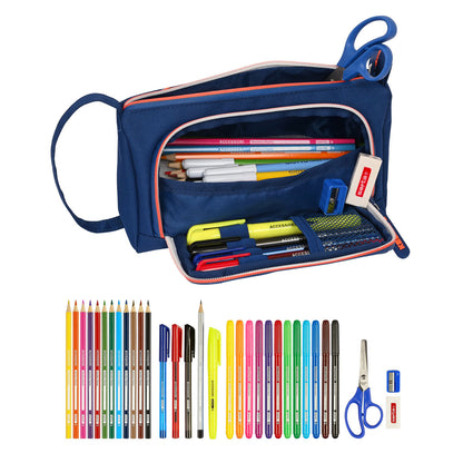 Penar cu Accesorii Kelme Navy blue Portocaliu Bleumarin 20 x 11 x 8.5 cm (32 Piese) - Birou și papetărie, Material școlar și educațional