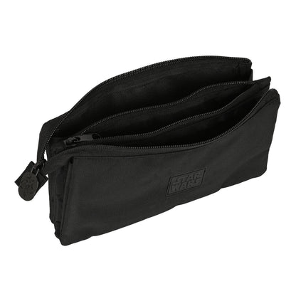 Penar triplu The Mandalorian Negru (22 x 12 x 3 cm) - Birou și papetărie, Material școlar și educațional