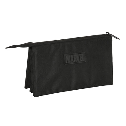 Penar triplu Capitán América Negru (22 x 12 x 3 cm) - Birou și papetărie, Material școlar și educațional