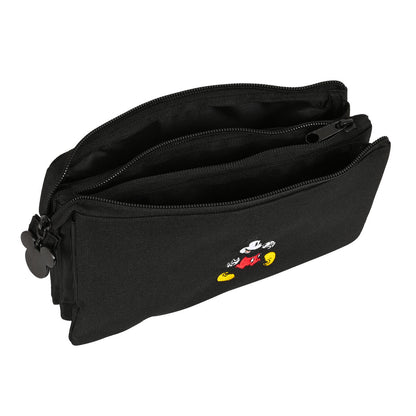 Penar triplu Mickey Mouse Negru 22 x 12 x 3 cm - Birou și papetărie, Material școlar și educațional