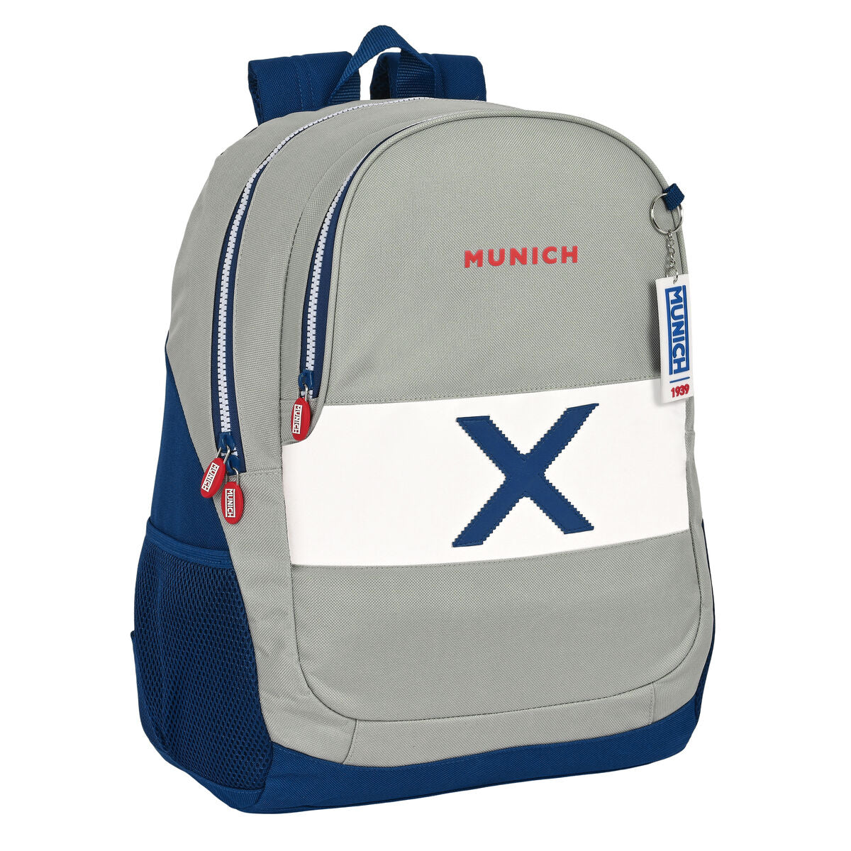 Ghiozdan Munich College Gri (32 x 44 x 16 cm) - Birou și papetărie, Material școlar și educațional