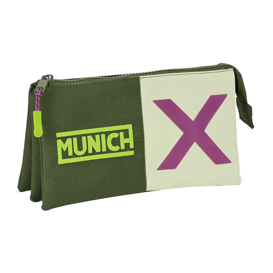 Penar triplu Munich Bright khaki Verde 22 x 12 x 3 cm - Birou și papetărie, Material școlar și educațional