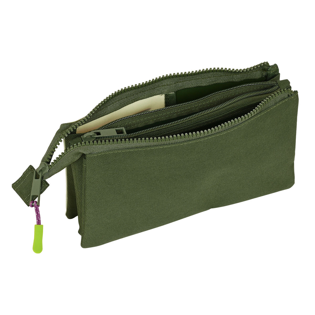 Penar triplu Munich Bright khaki Verde 22 x 12 x 3 cm - Birou și papetărie, Material școlar și educațional