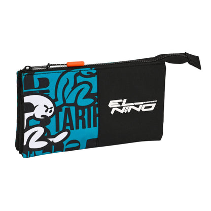 Penar triplu El Niño Ocean Negru Albastru (22 x 12 x 3 cm) - Birou și papetărie, Material școlar și educațional