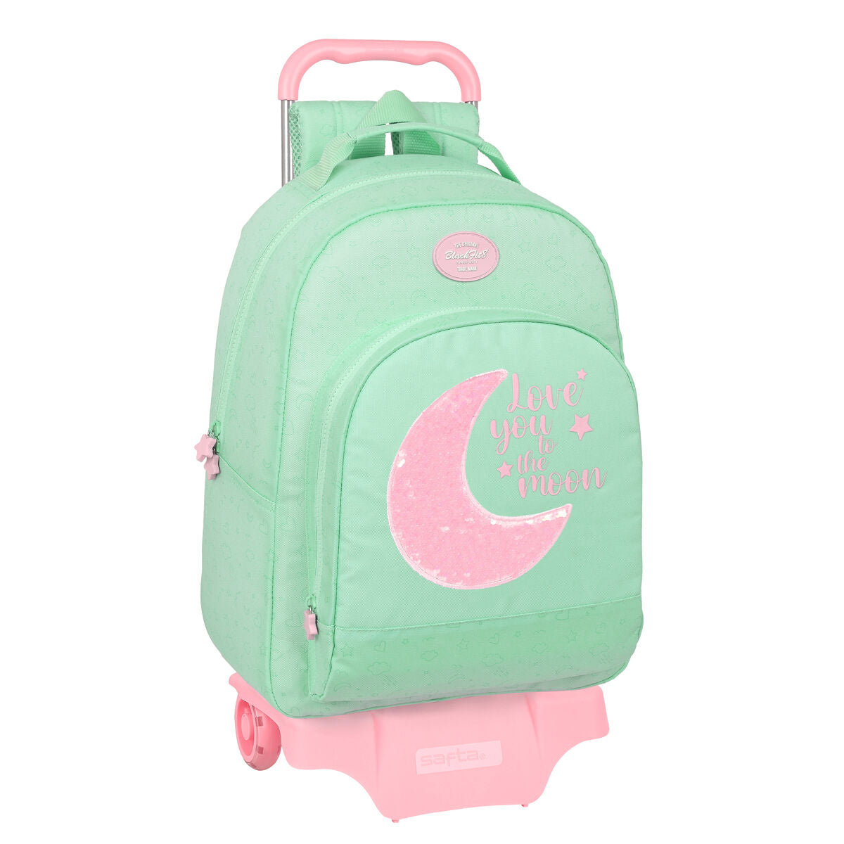 Ghiozdan cu Roți BlackFit8 Moon Verde 32 x 42 x 15 cm - Birou și papetărie, Material școlar și educațional