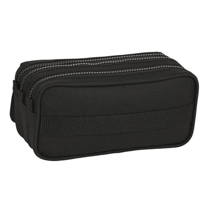 Penar triplu Kappa Black and pink Negru (21,5 x 10 x 8 cm) - Birou și papetărie, Material școlar și educațional