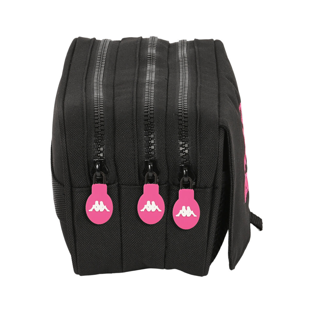 Penar triplu Kappa Black and pink Negru (21,5 x 10 x 8 cm) - Birou și papetărie, Material școlar și educațional
