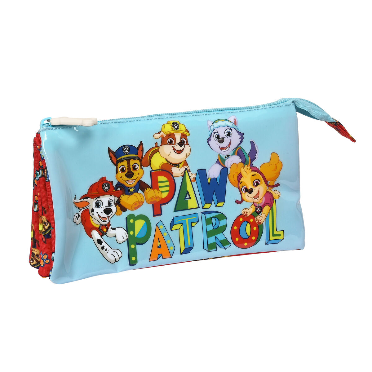 Penar triplu The Paw Patrol Funday Roșu Albastru deschis (22 x 12 x 3 cm) - Birou și papetărie, Material școlar și educațional