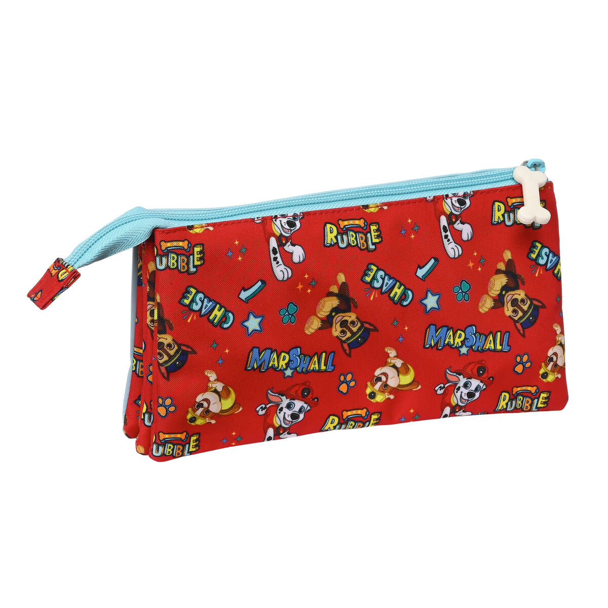 Penar triplu The Paw Patrol Funday Roșu Albastru deschis (22 x 12 x 3 cm) - Birou și papetărie, Material școlar și educațional
