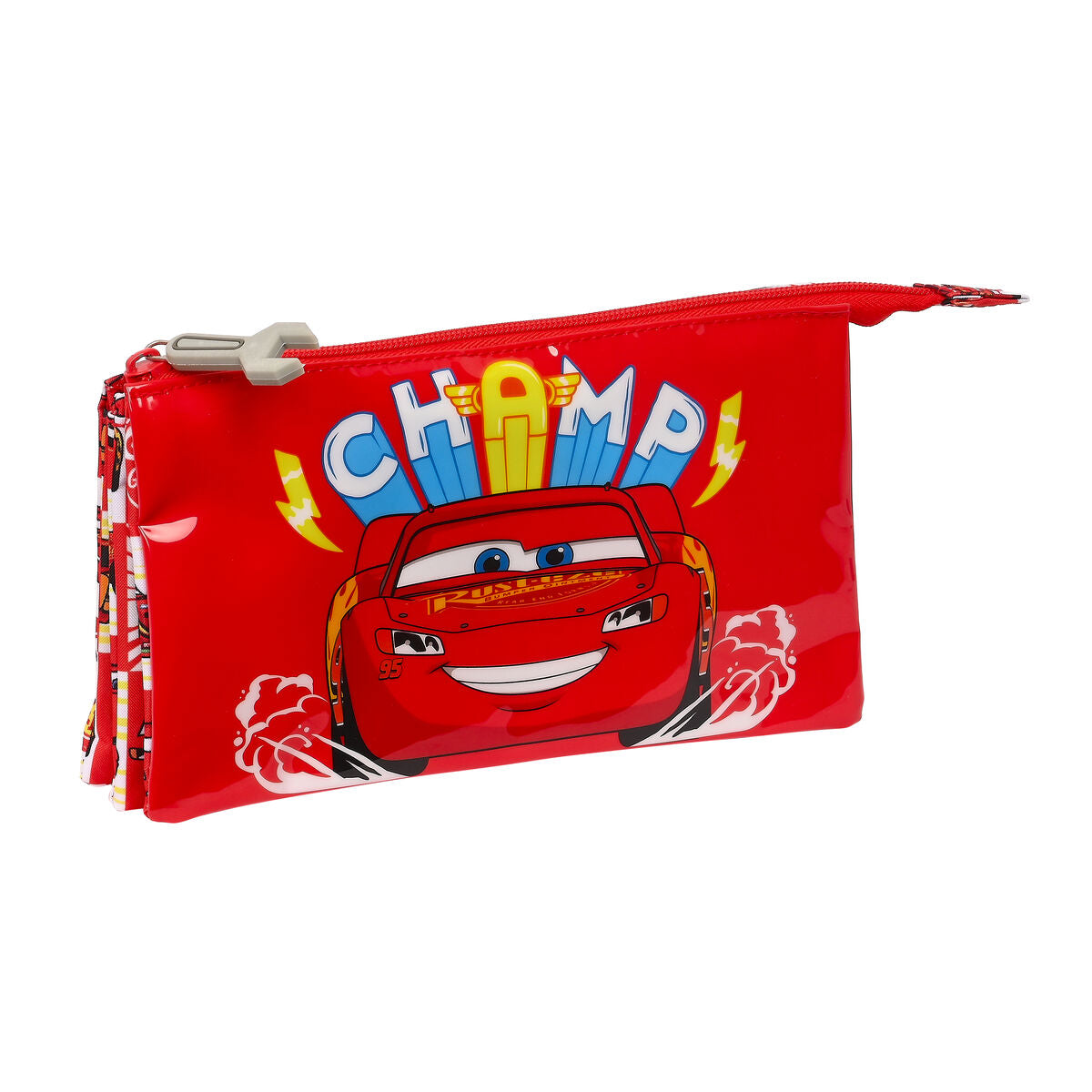 Penar triplu Cars Let's race Roșu Alb (22 x 12 x 3 cm) - Birou și papetărie, Material școlar și educațional