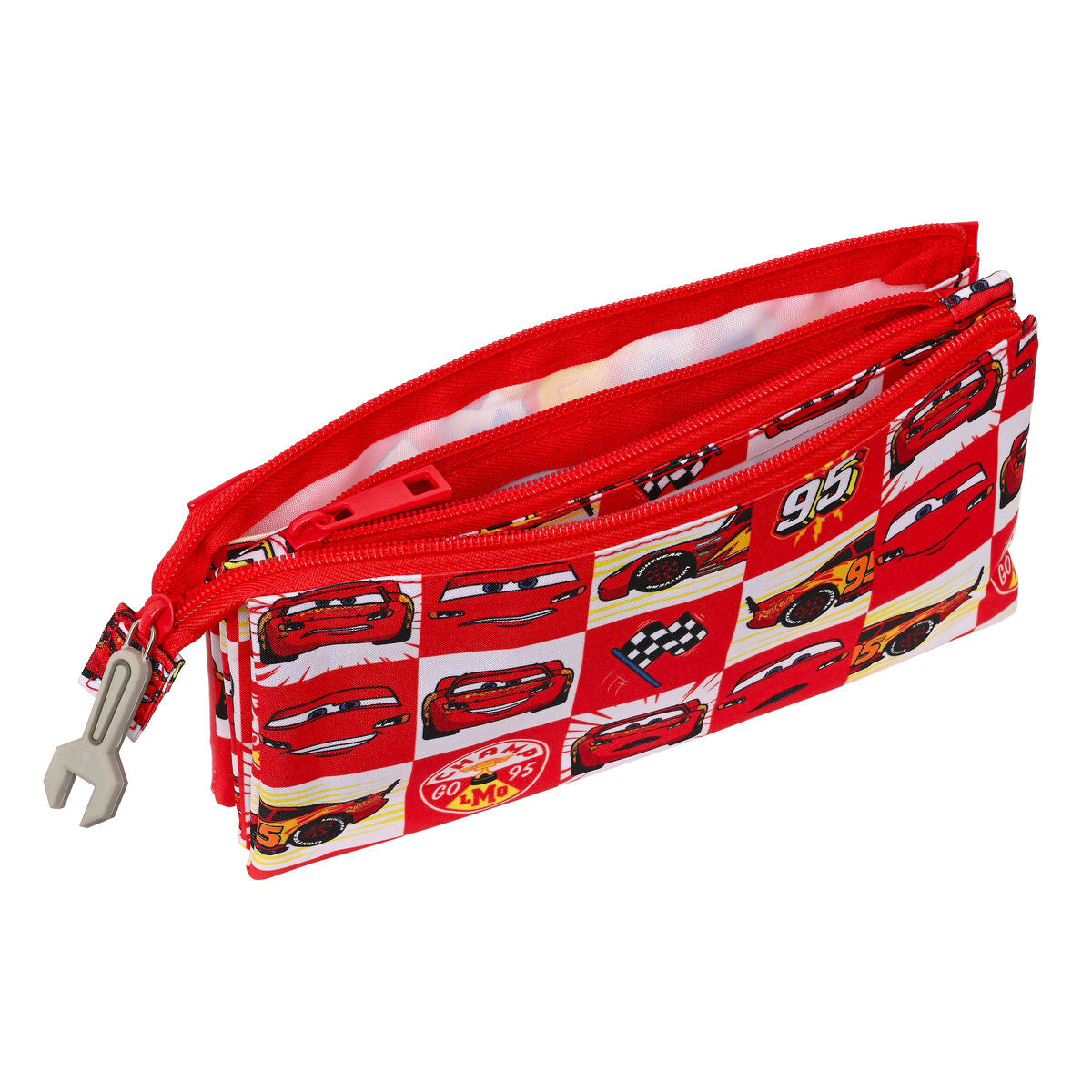 Penar triplu Cars Let's race Roșu Alb (22 x 12 x 3 cm) - Birou și papetărie, Material școlar și educațional