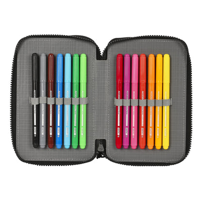Penar cu Accesorii Paul Frank Campers Negru 12.5 x 19.5 x 4 cm (28 Piese) - Birou și papetărie, Material școlar și educațional