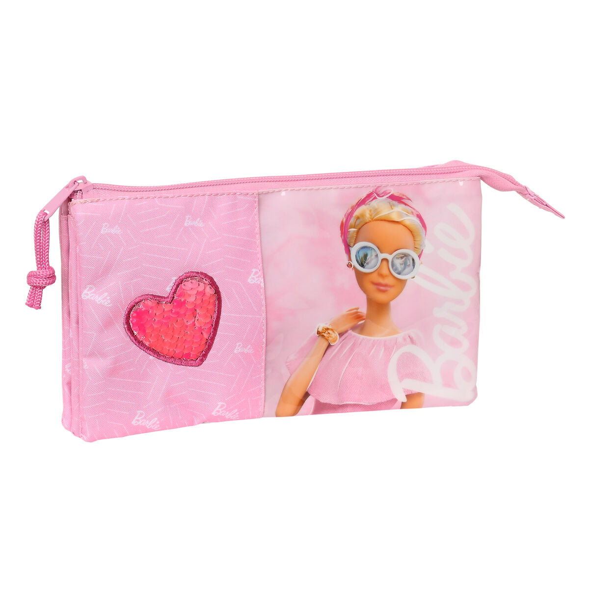 Penar triplu Barbie Girl Roz 22 x 12 x 3 cm - Birou și papetărie, Material școlar și educațional