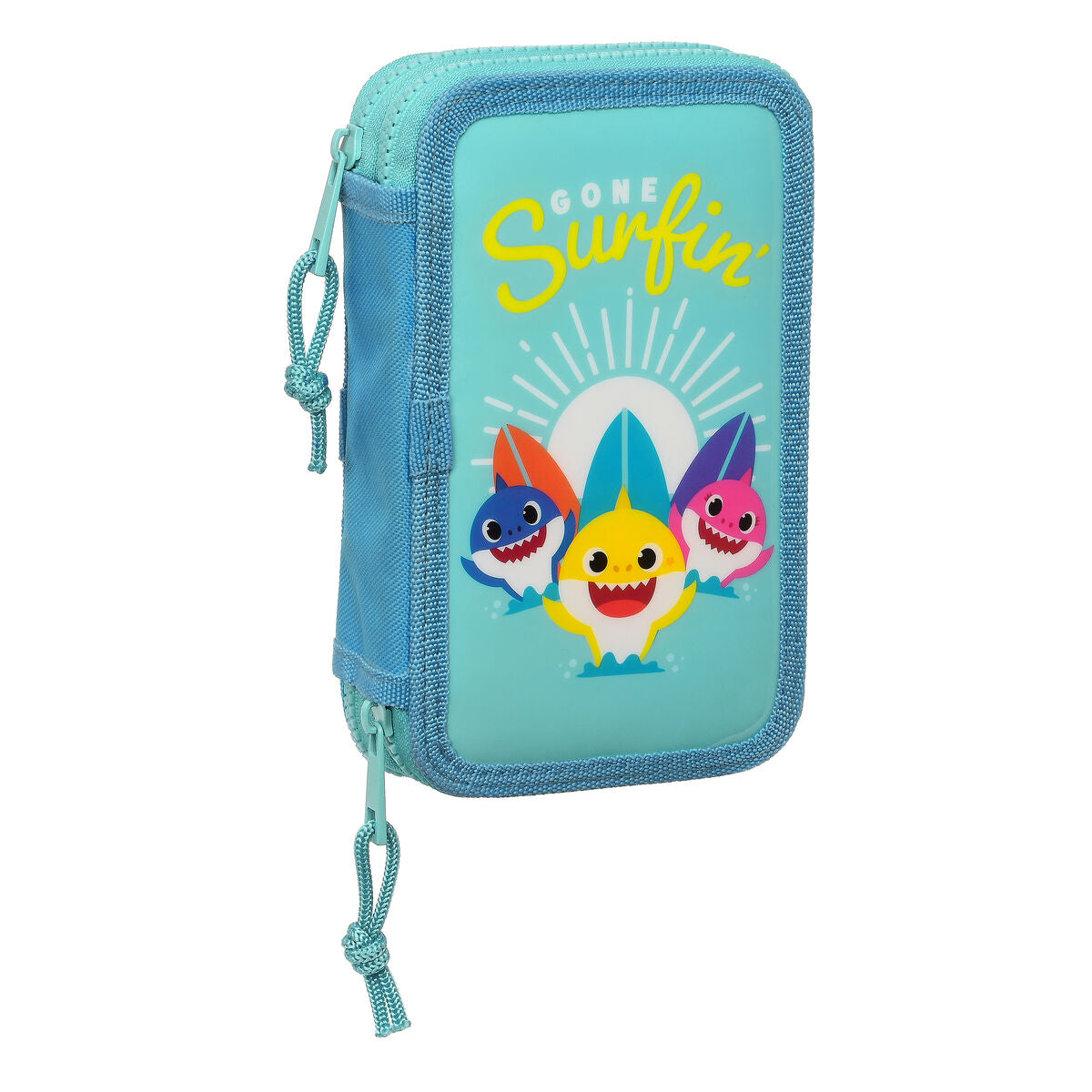 Creion dublu Baby Shark Surfing Albastru Alb 12.5 x 19.5 x 4 cm (28 Piese) - Birou și papetărie, Material școlar și educațional