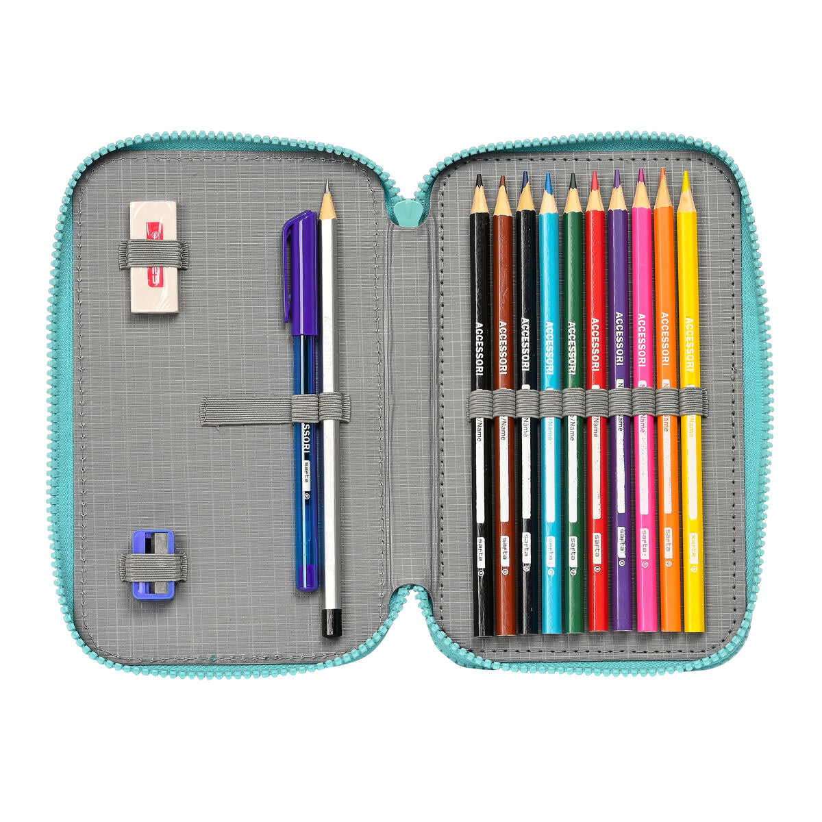 Creion dublu Baby Shark Surfing Albastru Alb 12.5 x 19.5 x 4 cm (28 Piese) - Birou și papetărie, Material școlar și educațional