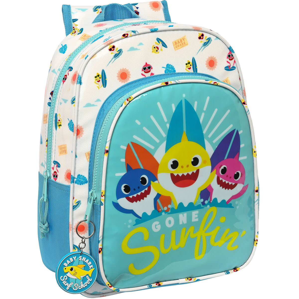 Ghiozdan Baby Shark Surfing Albastru Alb 26 x 34 x 11 cm - Birou și papetărie, Material școlar și educațional