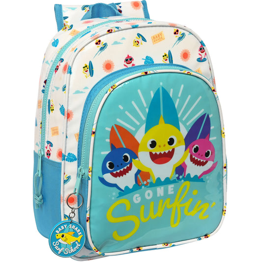 Ghiozdan Baby Shark Surfing Albastru Alb 26 x 34 x 11 cm - Birou și papetărie, Material școlar și educațional