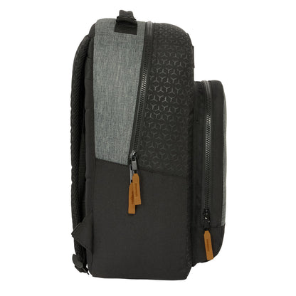 Ghiozdan BlackFit8 Old school Negru Gri 32 x 42 x 15 cm - Birou și papetărie, Material școlar și educațional