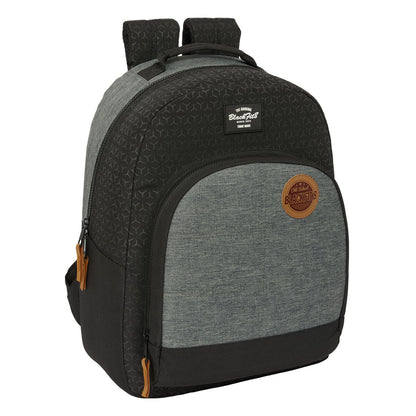 Ghiozdan BlackFit8 Old school Negru Gri 32 x 42 x 15 cm - Birou și papetărie, Material școlar și educațional