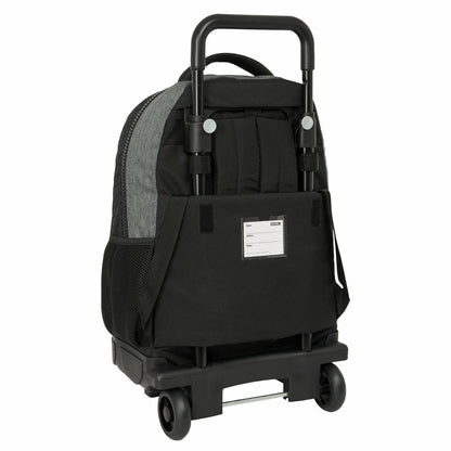 Ghiozdan cu Roți BlackFit8 Old school Negru Gri 33 x 45 x 22 cm - Birou și papetărie, Material școlar și educațional