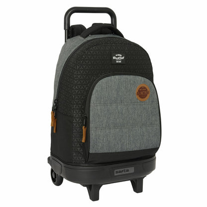 Ghiozdan cu Roți BlackFit8 Old school Negru Gri 33 x 45 x 22 cm - Birou și papetărie, Material școlar și educațional