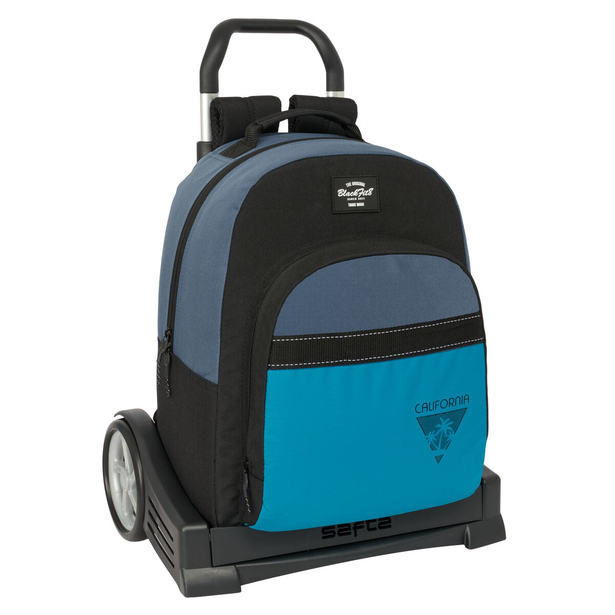 Ghiozdan cu Roți BlackFit8 California Albastru Negru 32 x 42 x 15 cm - Birou și papetărie, Material școlar și educațional