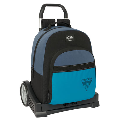 Ghiozdan cu Roți BlackFit8 California Albastru Negru 32 x 42 x 15 cm - Birou și papetărie, Material școlar și educațional