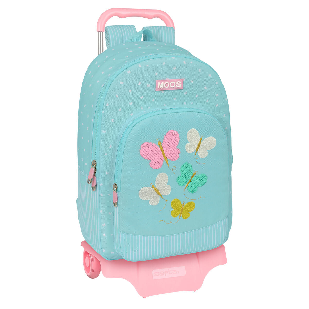 Ghiozdan cu Roți Moos Butterflies Albastru 30 x 46 x 14 cm - Birou și papetărie, Material școlar și educațional