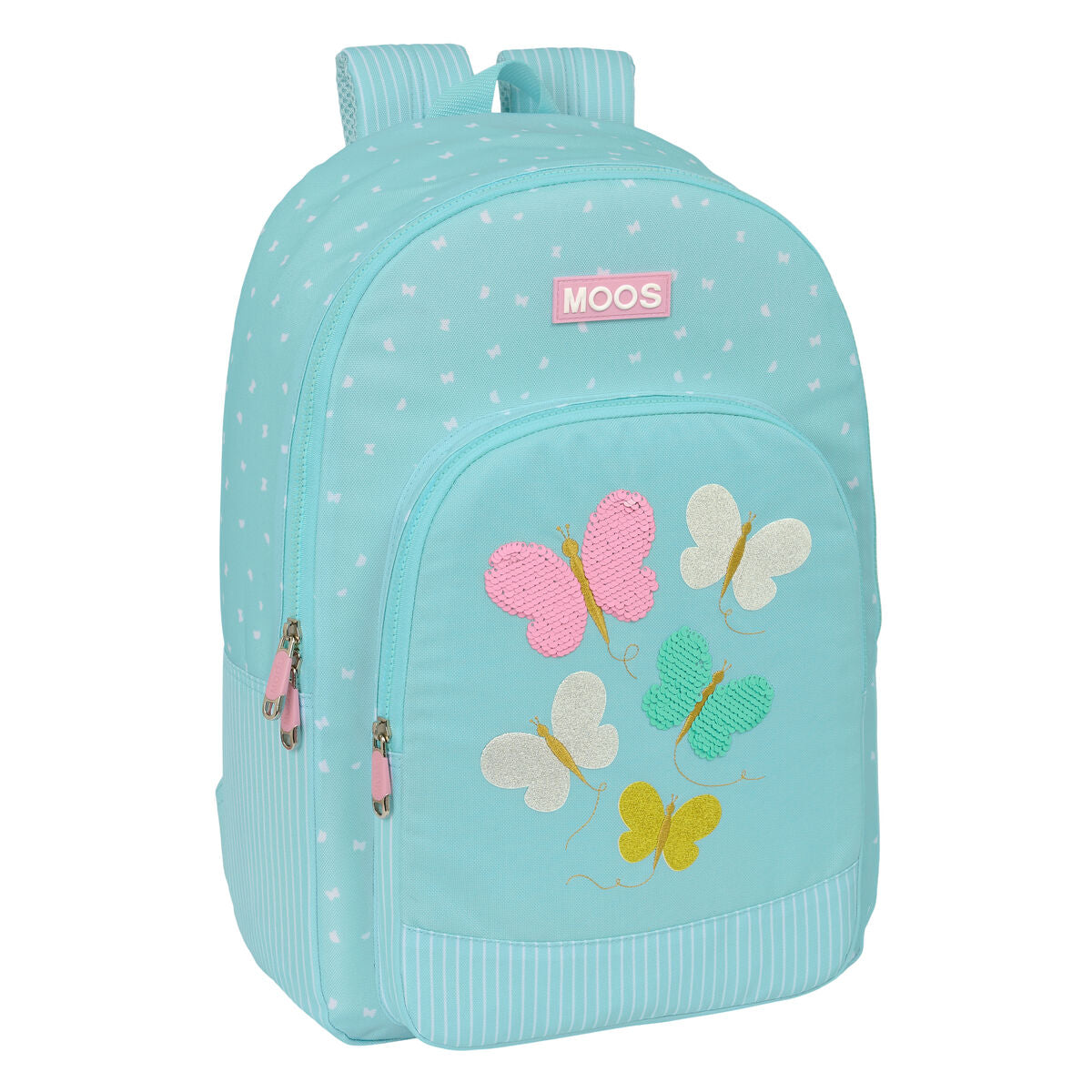 Ghiozdan Moos Butterflies Albastru 30 x 46 x 14 cm - Birou și papetărie, Material școlar și educațional