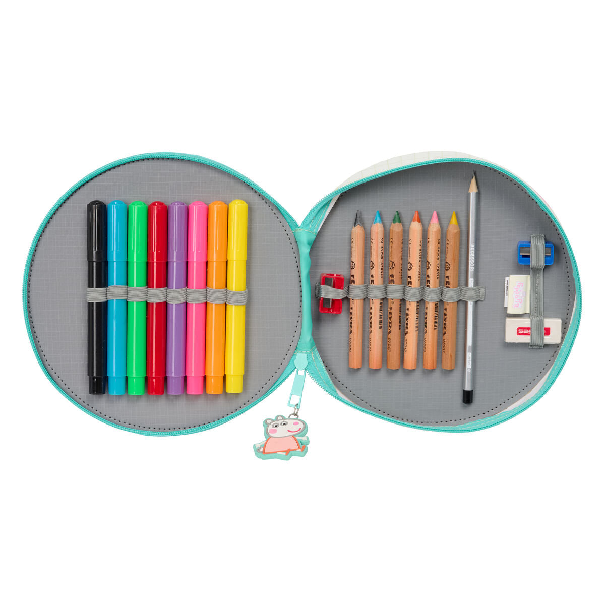 Penar cu Accesorii Peppa Pig Pretty flowers Galben Mentă 18 Piese - Birou și papetărie, Material școlar și educațional