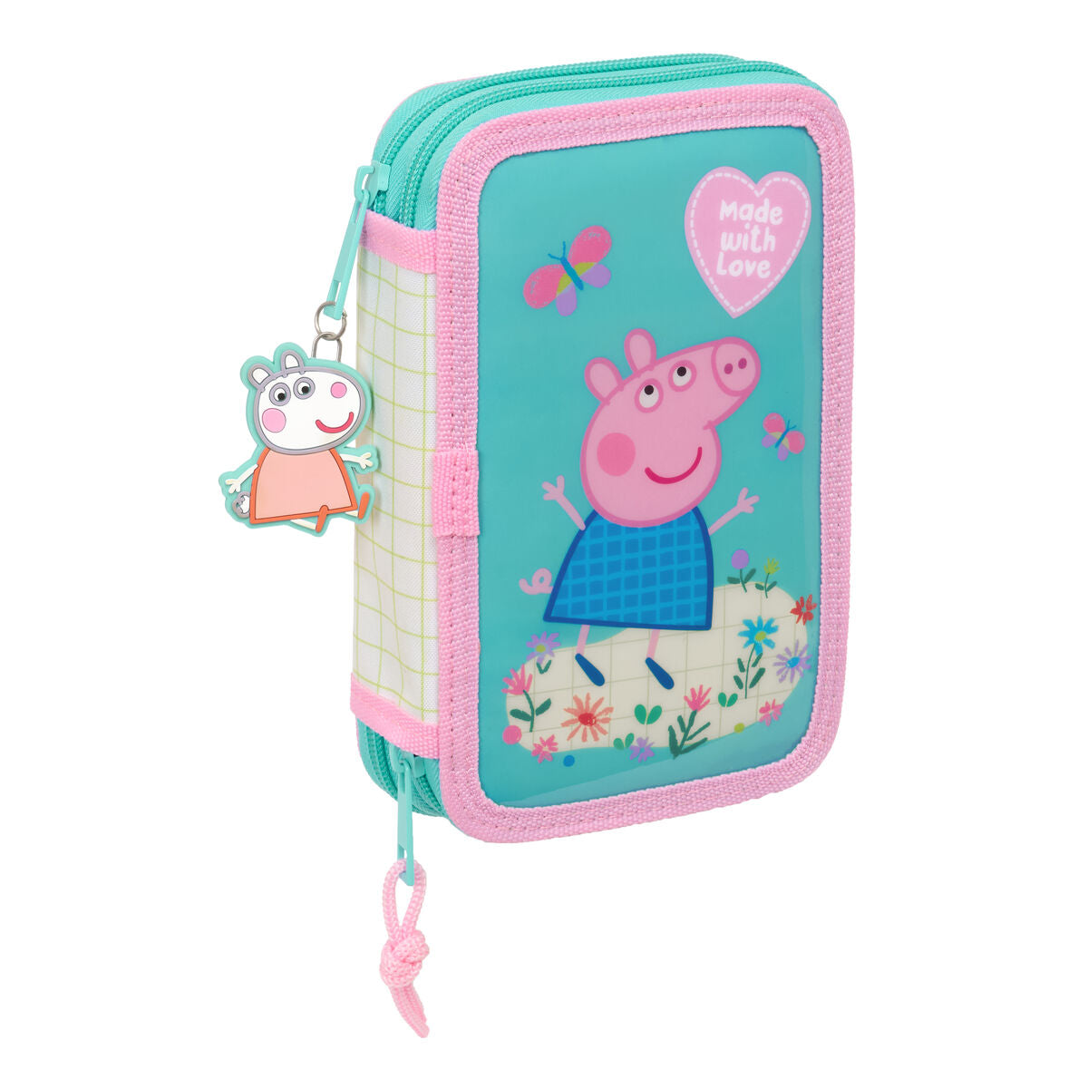 Penar cu Accesorii Peppa Pig Pretty flowers Galben Mentă 12.5 x 19.5 x 4 cm 29 Piese - Birou și papetărie, Material școlar și educațional