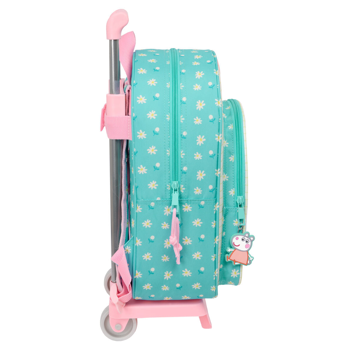 Ghiozdan cu Roți Peppa Pig Pretty flowers Galben Mentă 26 x 11 x 67 cm 26 x 34 x 11 cm - Birou și papetărie, Material școlar și educațional