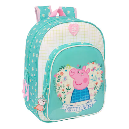 Ghiozdan Peppa Pig Pretty flowers Galben Mentă 26 x 34 x 11 cm - Birou și papetărie, Material școlar și educațional