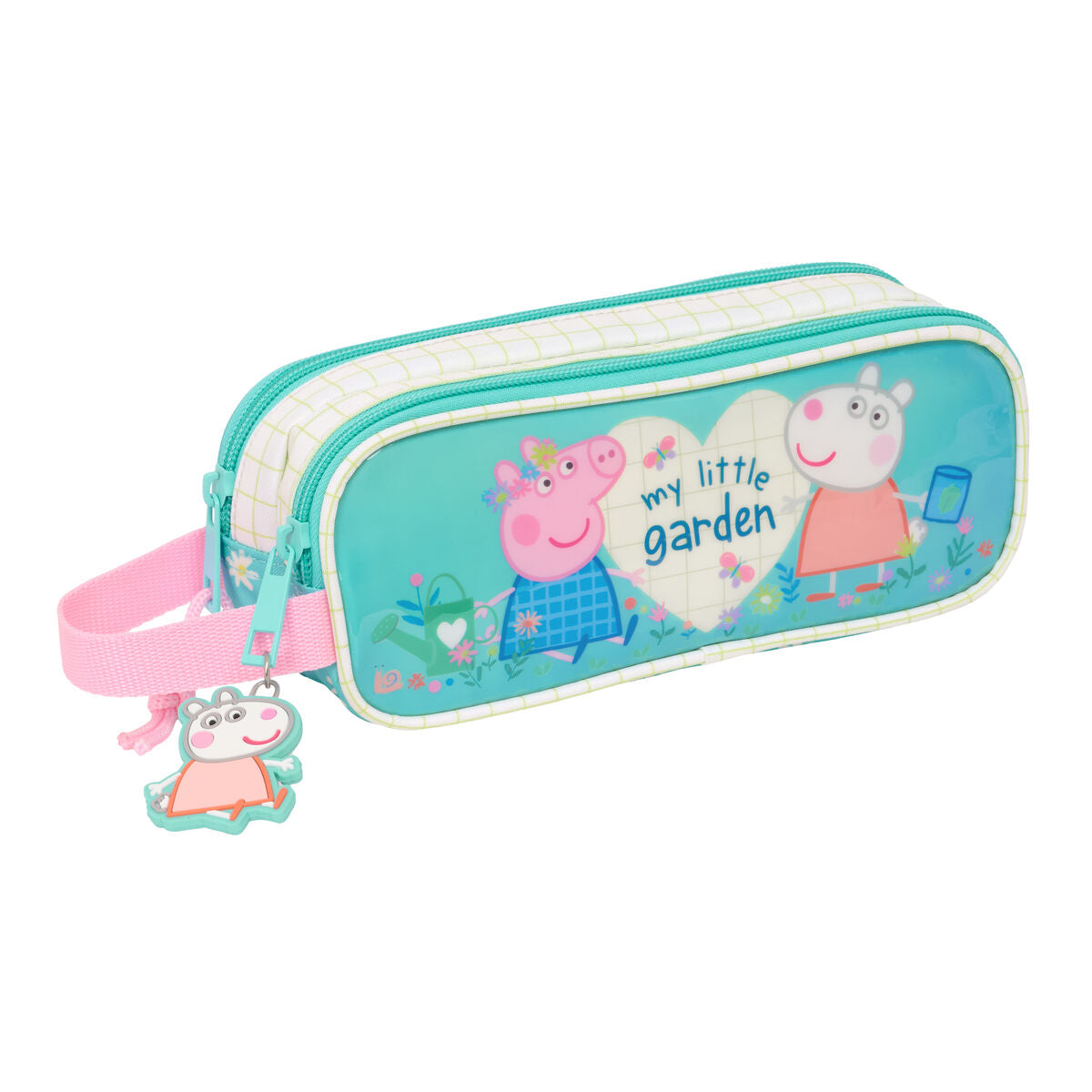 Penar dublu Peppa Pig Pretty flowers Galben Mentă 21 x 8 x 6 cm - Birou și papetărie, Material școlar și educațional