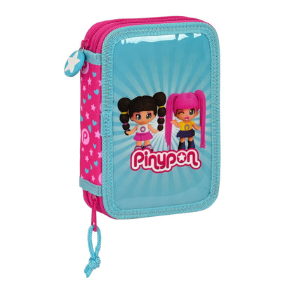 Penar dublu Pinypon Albastru Roz 12.5 x 19.5 x 4 cm (28 Piese) - Birou și papetărie, Material școlar și educațional