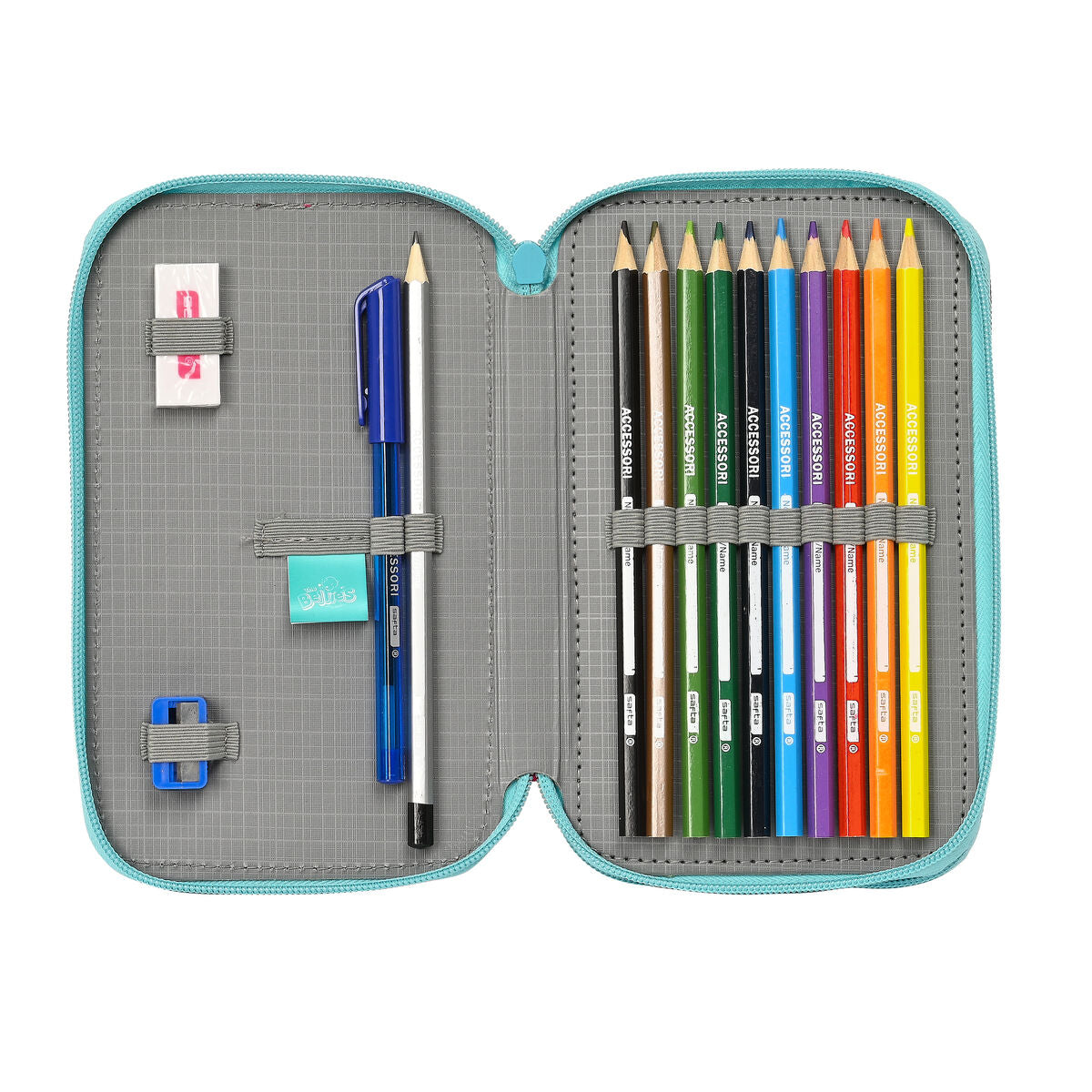 Creion dublu The Bellies Alb Mov Turquoise 12.5 x 19.5 x 4 cm (28 Piese) - Birou și papetărie, Material școlar și educațional